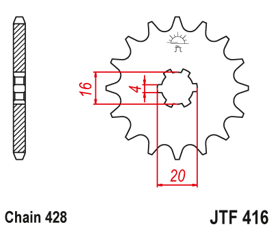 JT SPROCKETS gear wheel JTF416.14 (41614jt)
